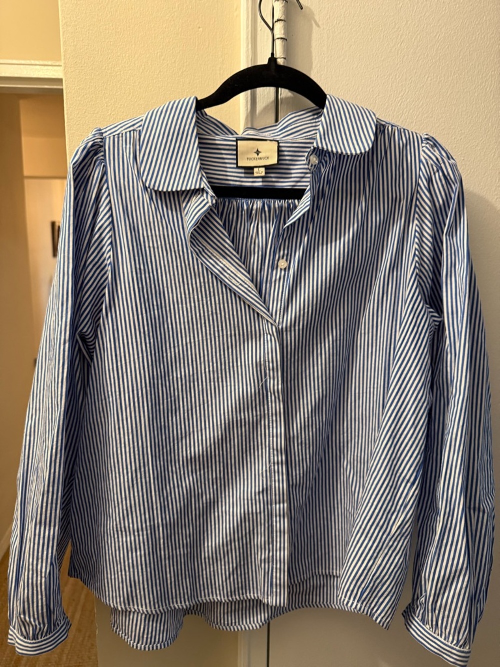 Tuckernuck Blue and White Striped Button-Up Shirt